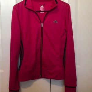 Hot Pink Black Trim Zip Up Adidas Jacket